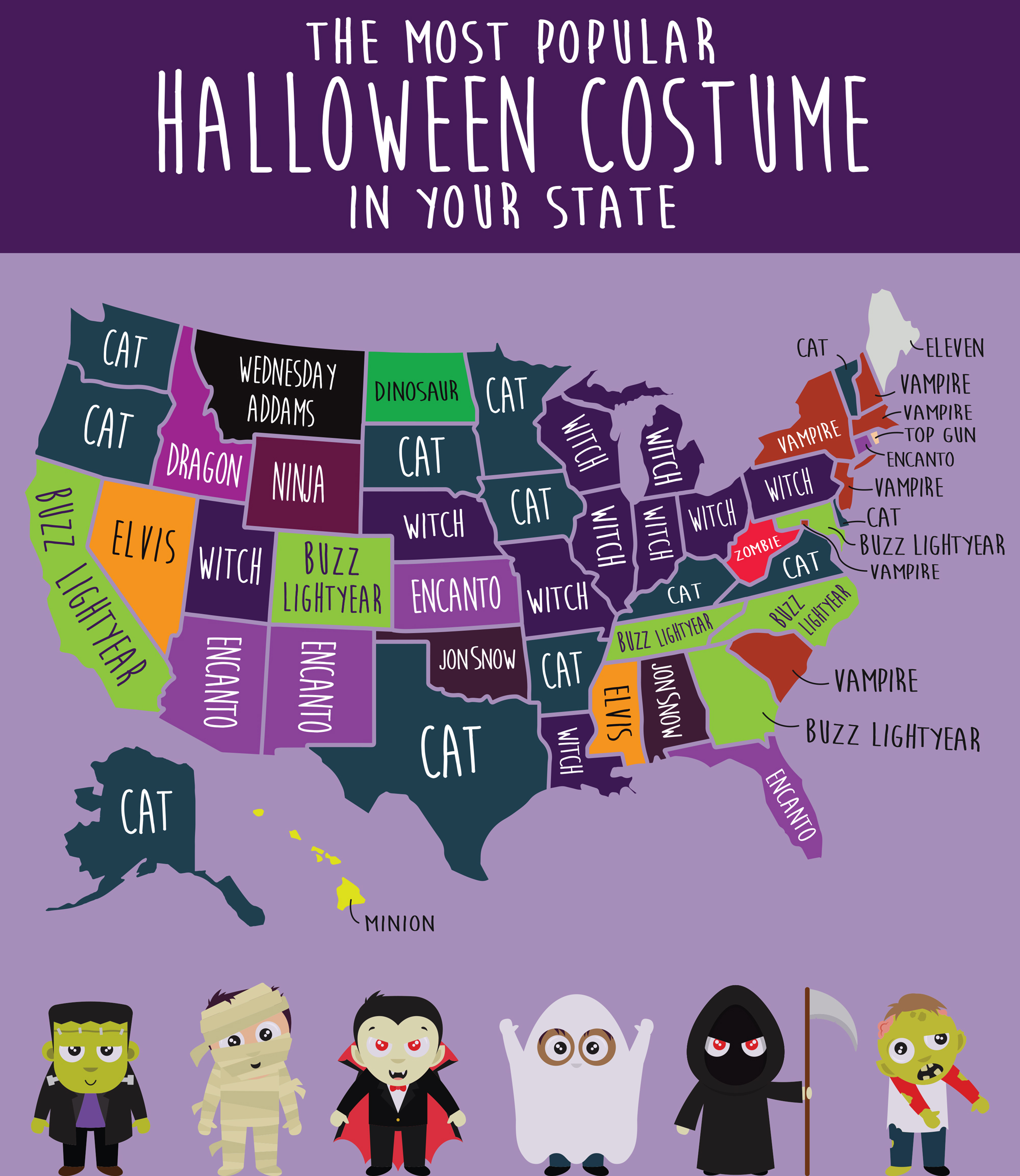 Most Googled halloween costumes in each state